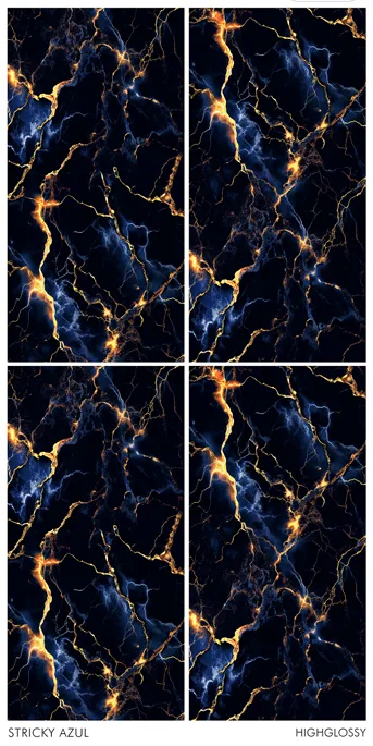 Stricky Azul High Glossy 24" x 48" GVT Tiles I Cera