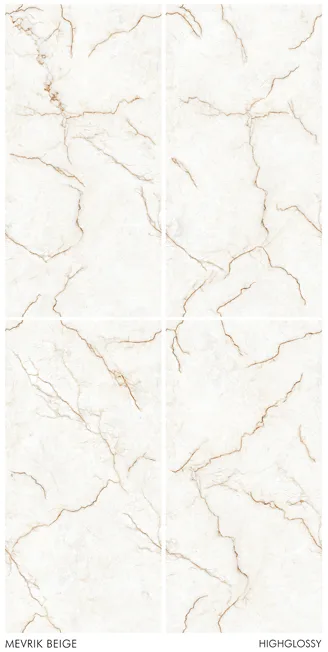 Mevrick Beige High Glossy 24" x 48" GVT Tiles I Cera