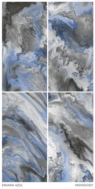 Kinawa Azul High Glossy 24" x 48" GVT Tiles I Cera
