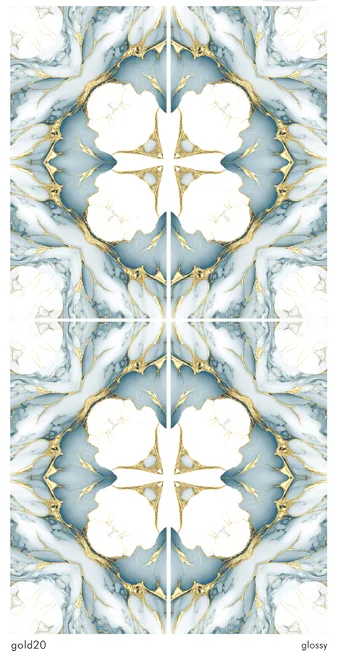Gold 20 High Glossy 24" x 48" GVT Tiles I Cera