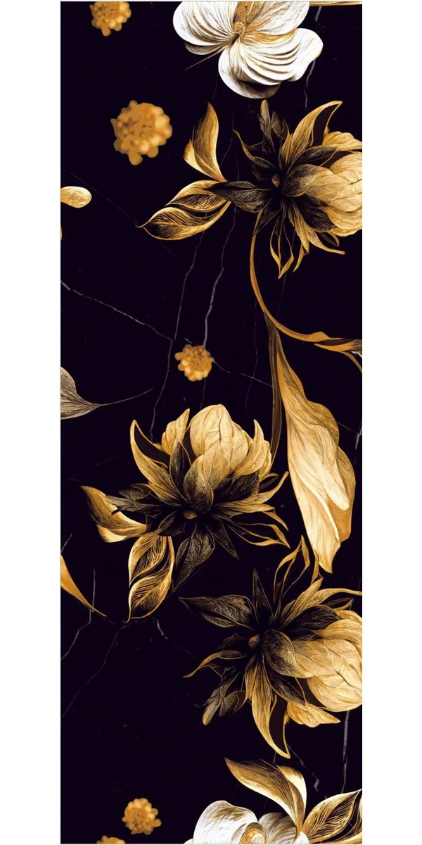 SAHARA BLACK DECOR 600x1200 SUPER HIGH GLOSS GVT Tiles Uday