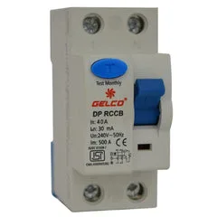 Gelco 2-Pole RCCB, Perfect For Main Switch/MCB, Up to 63Amp Load Capacity, 230V 50Hz