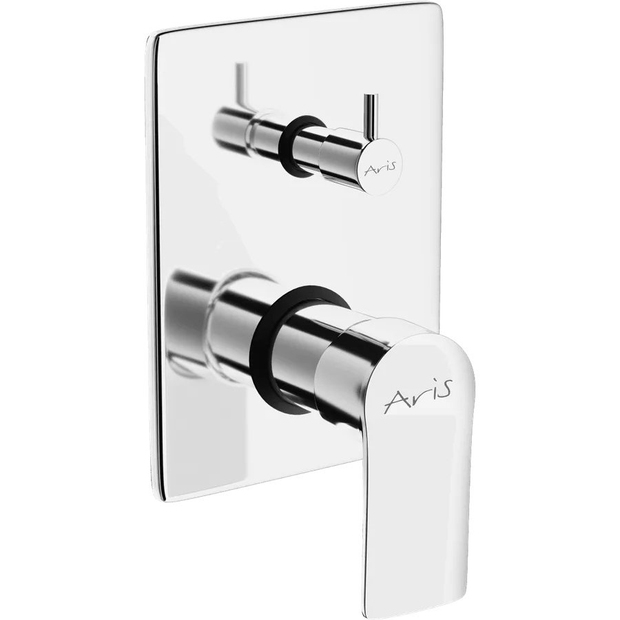 Single Lever Exposed Part Of 35mm Diverter Body Consisting Of Operating Lever, Wall Flange (With Seals) & Button Only (Suitable Item ALD-9081) - Star 5