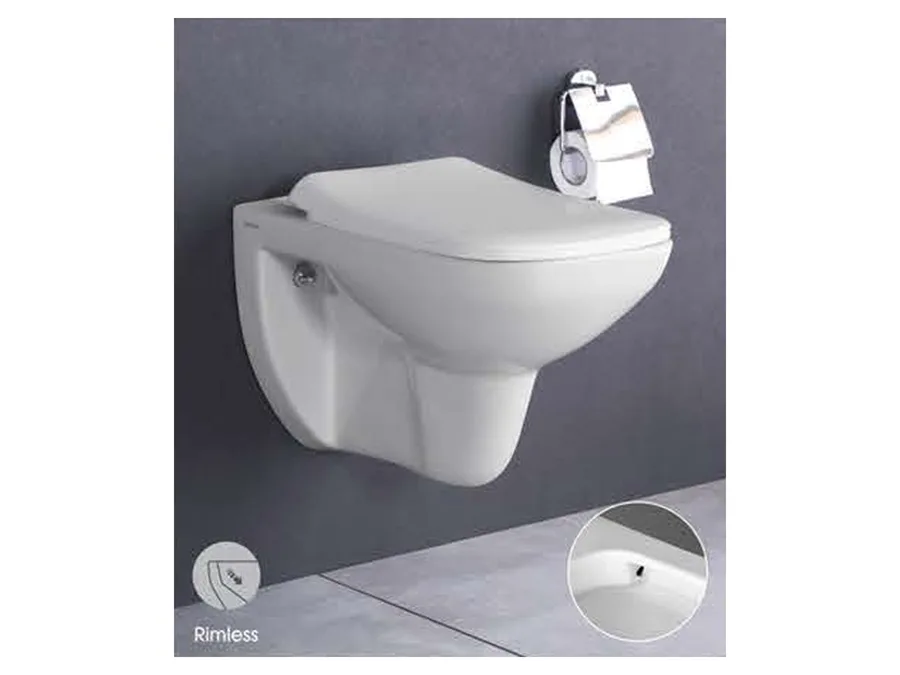 ZETA (RIMLESS) WALL HUNG WHITE SONARA