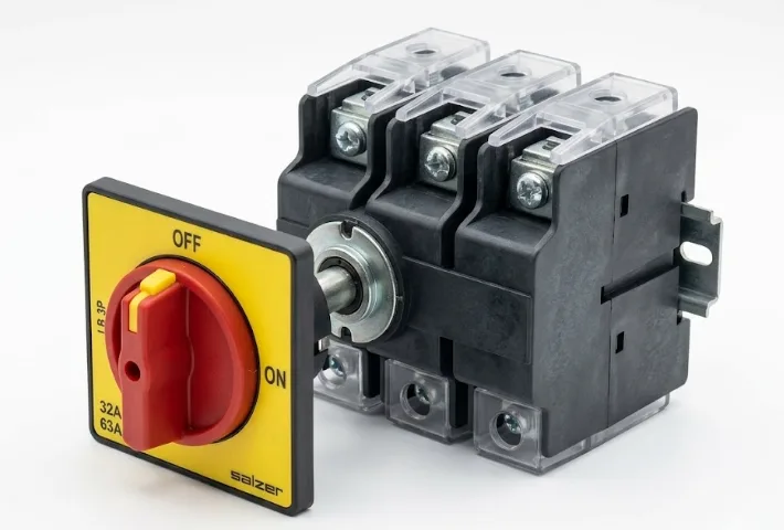 LB 3 Pole ON-OFF Switches - Front Panel MTG with B03 (48x48) Plate 32A