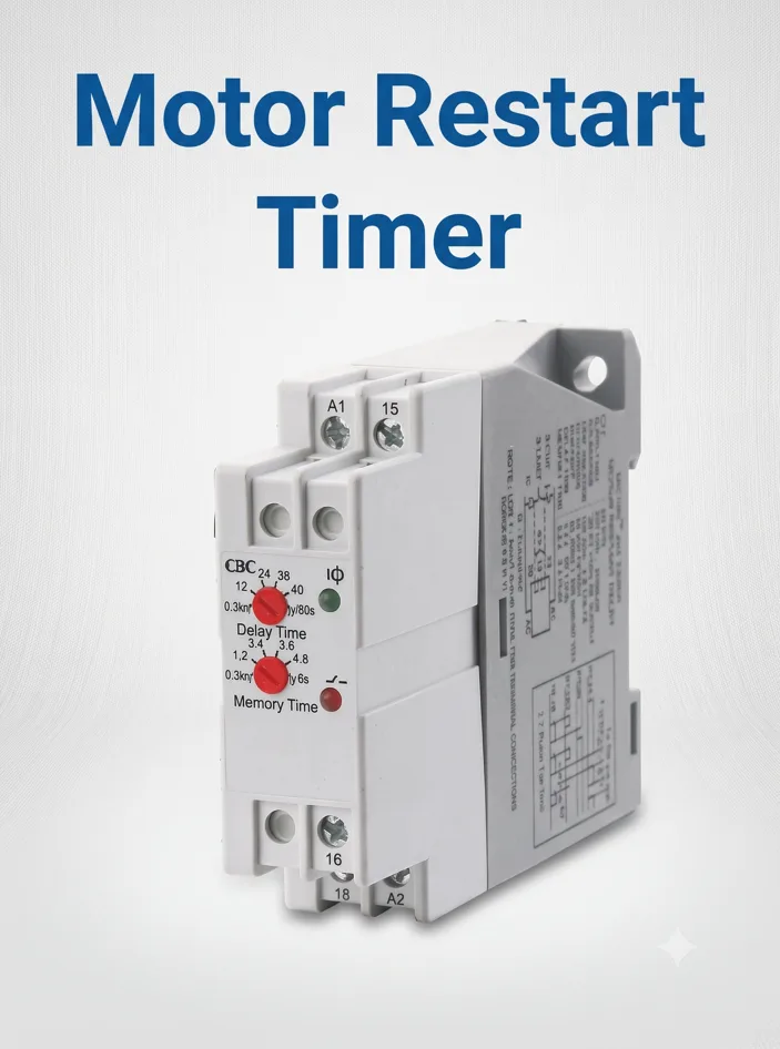 Motor Restart Timer - Motor Restart Timer, Memory time 0.2-6sec, 110 VAC, 1 C/O