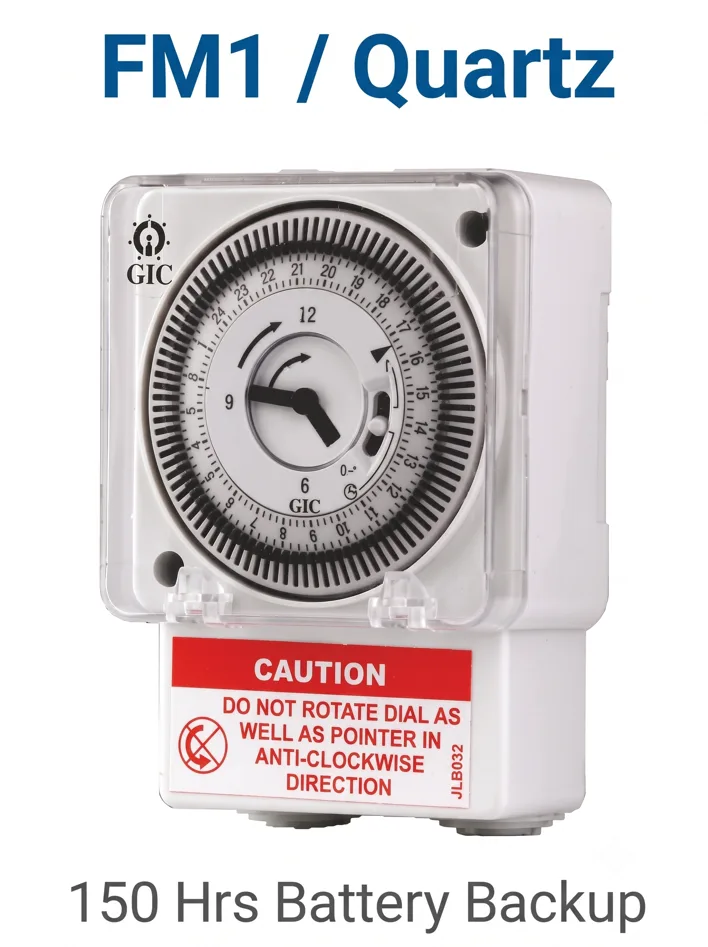 Time Switches - FM1/Quartz Daily, 110-240 VAC Base/DIN Mounting