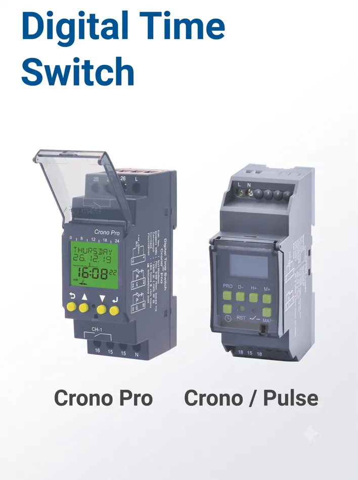 Time Switches - Time Switch (Crono) 24 VDC 1 C/O Base/DIN 25 ON/OFF Each