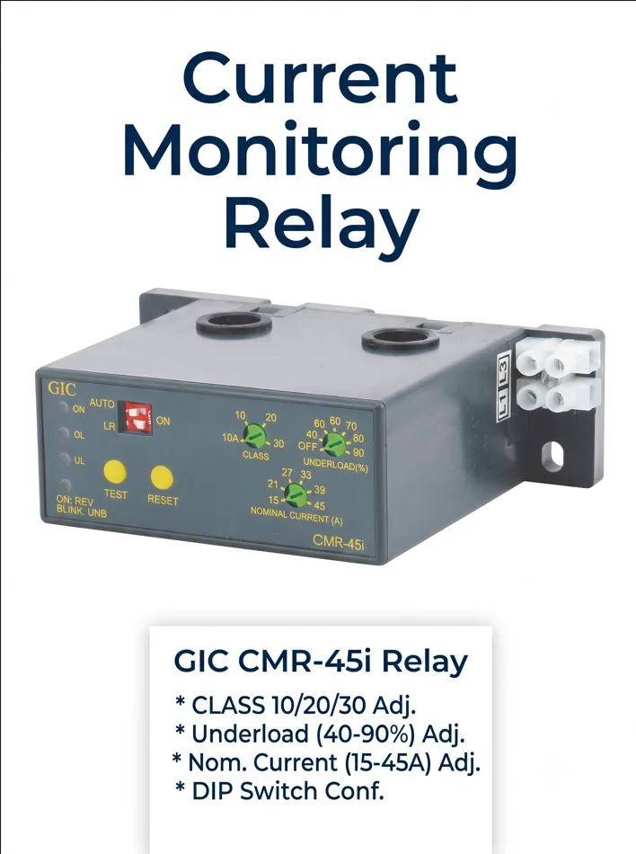 Current Monitoring Relay (CMR) - 3 Phase - Inverse Time CMR 8-24A 1C/O