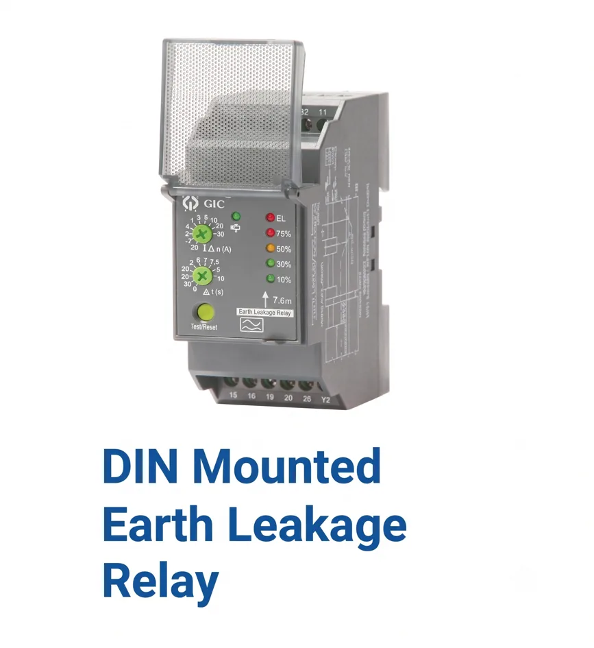 Earth Leakage Relays - DIN mounted ELR 110-240VAC 110VDC Manual reset