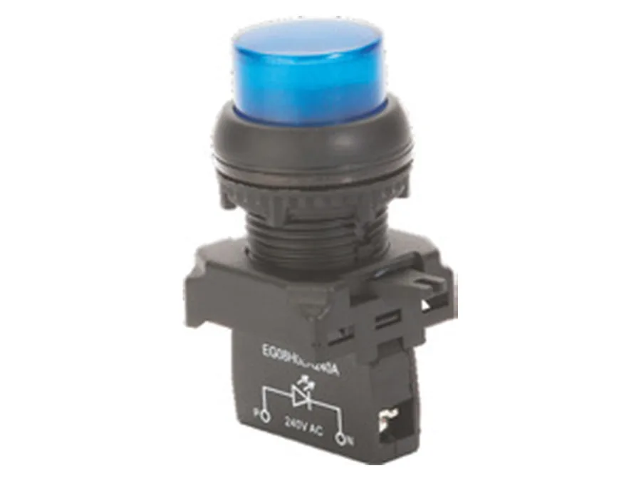 Gen Next Illuminated Push Button Actuators - Projecting Head (Push Function), Blue/White
