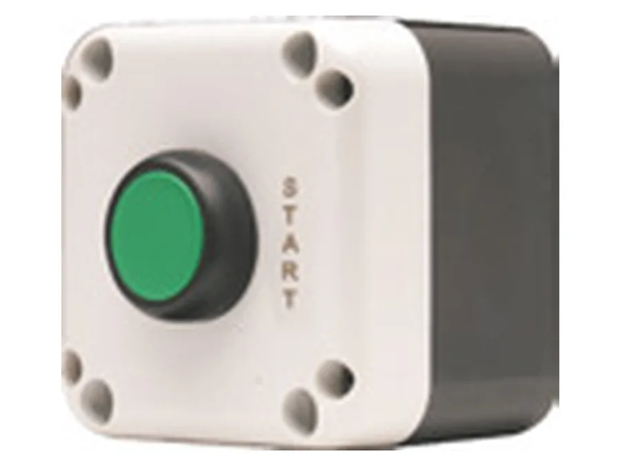 Universal Push Button Stations (ABS plastic body) - Flush Head Actuator - Green, Laser Marking START, 1NO