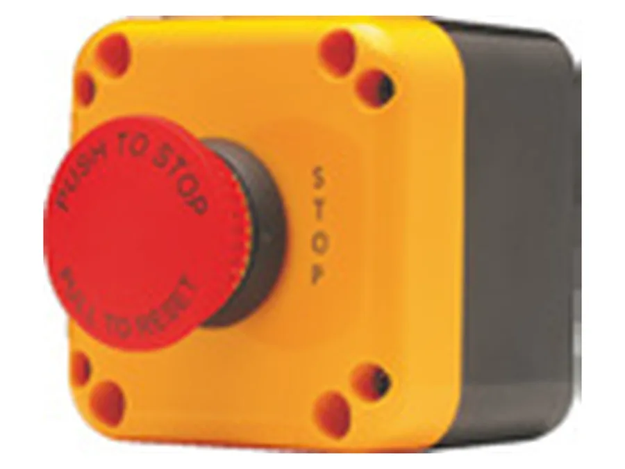 Universal Push Button Stations (ABS plastic body) - Push Button Station w/Push Pull Emergency Switch, Red 1NC