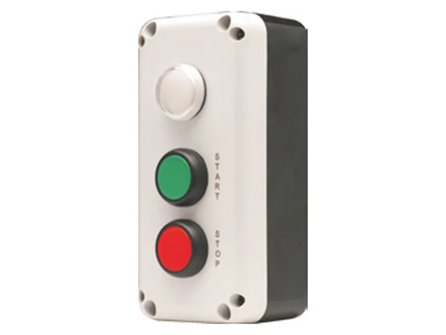 Universal Push Button Stations (ABS plastic body) - 3-Station: Pilot Light White+START(NO)+STOP(NC)
