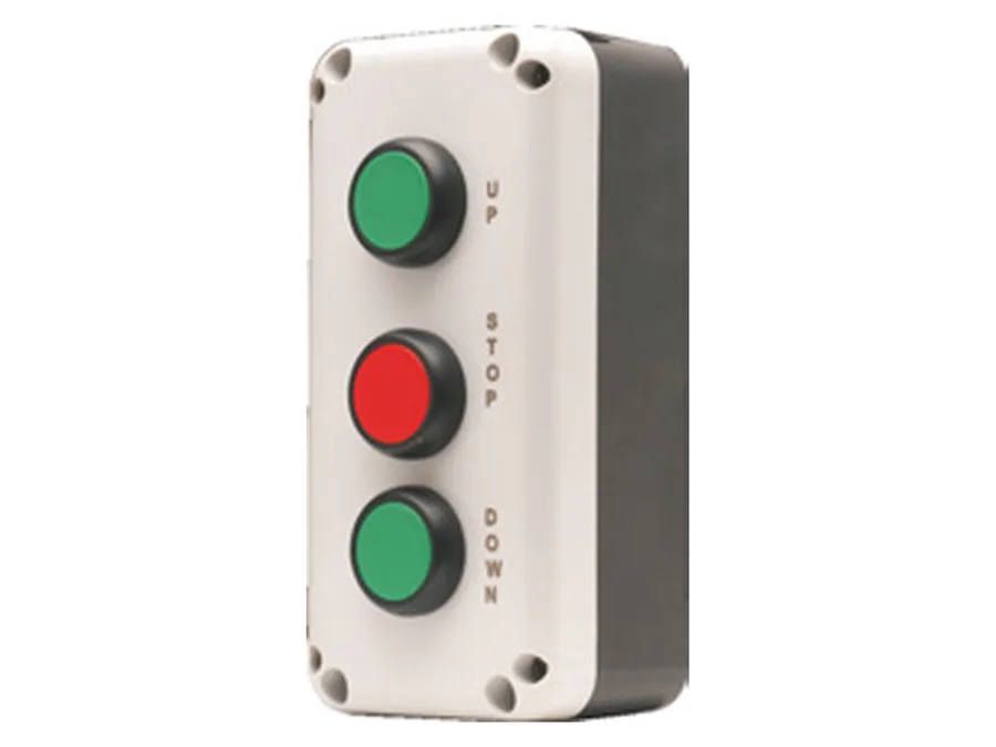 Universal Push Button Stations (ABS plastic body) - 3-Station: UP(NO)+STOP(NC)+DOWN(NO)