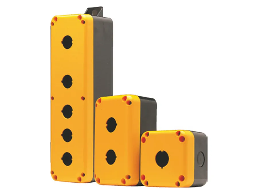 Push Button Station Enclosure - Enclosure Yellow-Black & 3 holes of dia22.5