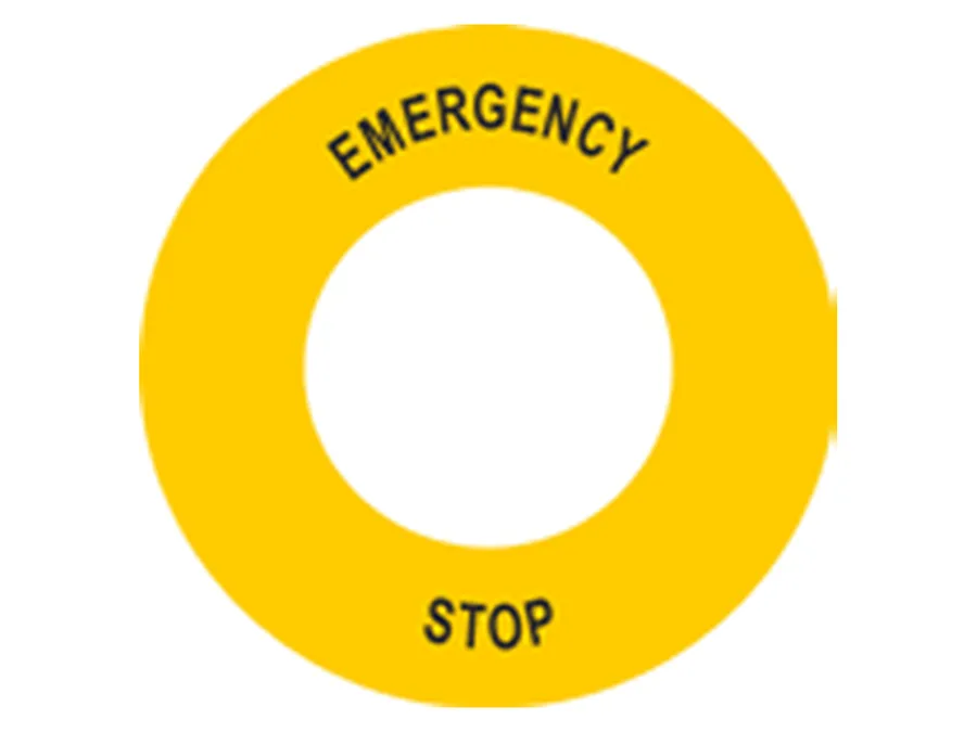 Accessories and Spares - Plastic Plate - Yellow legend plate
