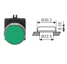 Gen Next Metal Push Button & Selector Actuator - Flush head (R/G/C/Y/W/B/A colours)