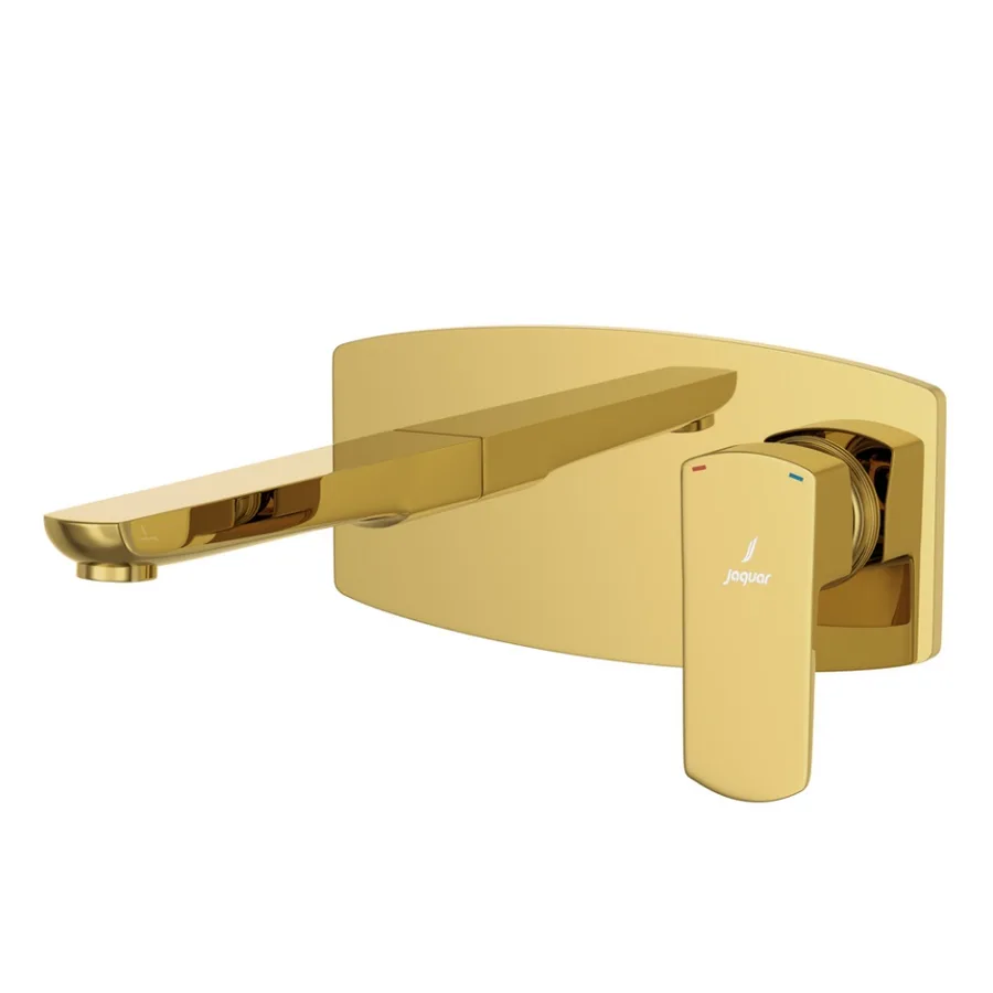 Jaquar Kubix Prime Wall Mounted Basin Mixer Exposed Parts Kit - Gold Bright PVD | KUP-GBP-35233NKPM