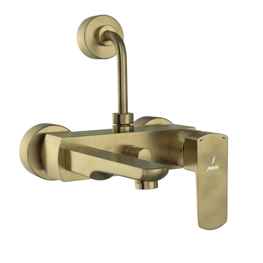 Jaquar Kubix Prime Single Lever Wall Mixer with Overhead Shower Provision - Antique Bronze | KUP-ABR-35117PM