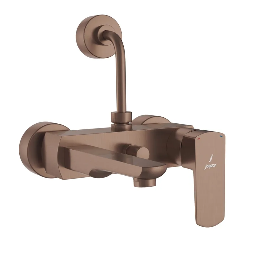 Jaquar Kubix Prime Single Lever Wall Mixer with Overhead Shower Provision - Antique Copper | KUP-ACR-35117PM