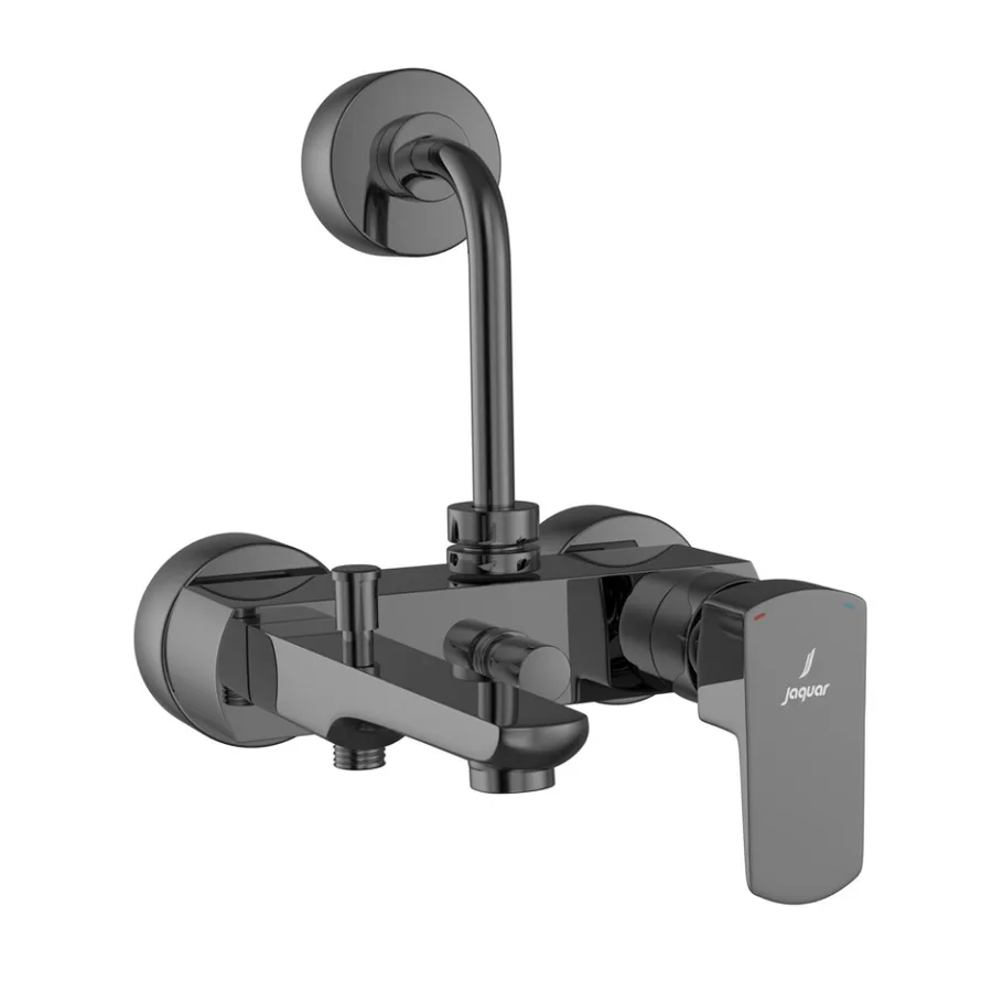 Jaquar Kubix Prime 3-in-1 Single Lever Wall Mixer - Black Chrome | KUP-BCH-35125PM
