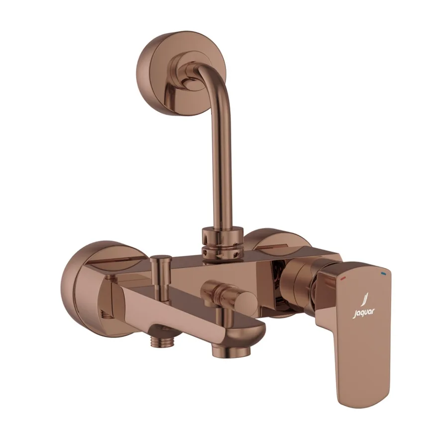 Jaquar Kubix Prime 3-in-1 Single Lever Wall Mixer - Blush Gold Bright PVD | KUP-BGP-35125PM