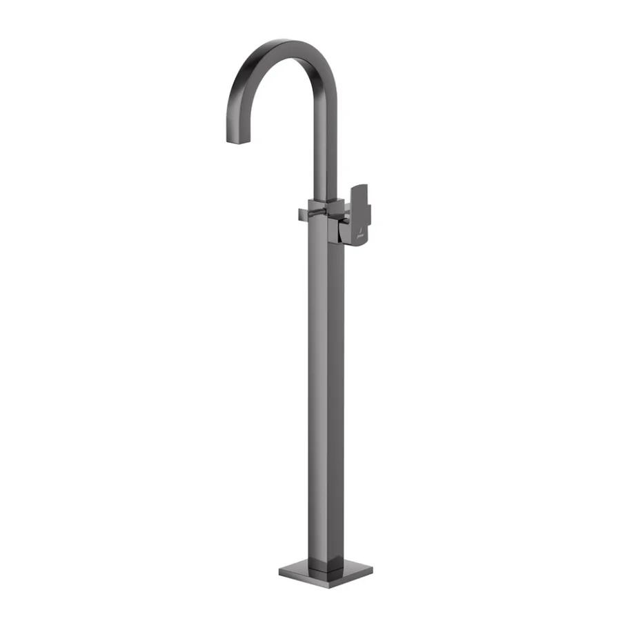 Jaquar Kubix Prime Floor Mounted Single Lever Bath Mixer Exposed Parts - Black Chrome | KUP-BCH-35121KPM