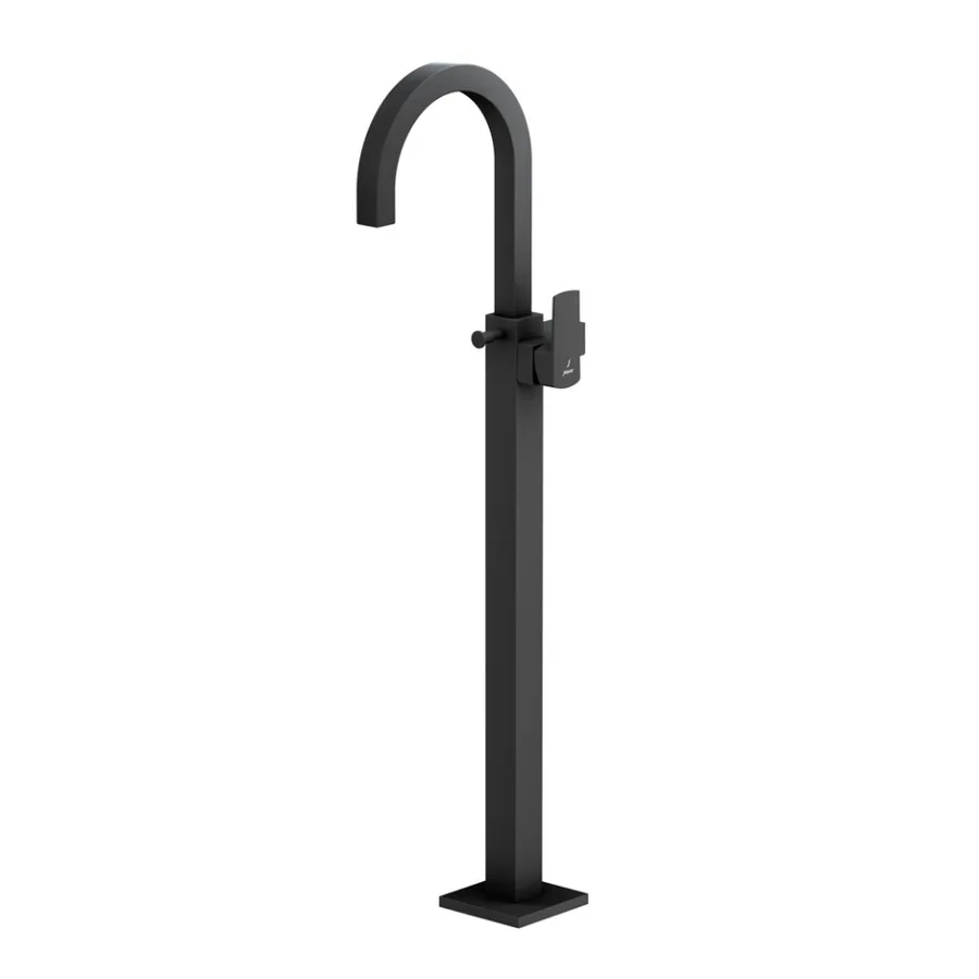 Jaquar Kubix Prime Floor Mounted Single Lever Bath Mixer Exposed Parts - Black Matt | KUP-BLM-35121KPM