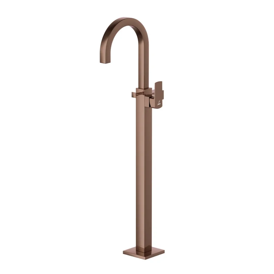 Jaquar Kubix Prime Floor Mounted Single Lever Bath Mixer Exposed Parts - Blush Gold Bright PVD | KUP-BGP-35121KPM