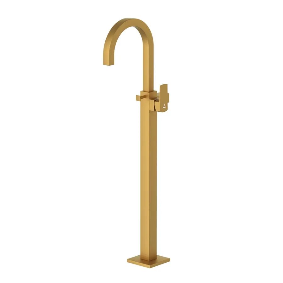 Jaquar Kubix Prime Floor Mounted Single Lever Bath Mixer Exposed Parts - Gold Matt PVD | KUP-GMP-35121KPM