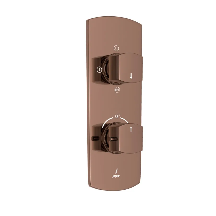 Jaquar Kubix Prime Aquamax Thermostatic Shower Mixer Exposed Kit with 3-Way Diverter - Blush Gold Bright PVD | KUP-BGP-35683NKPM