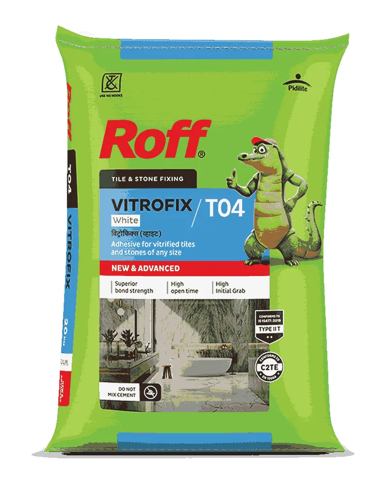 Roff Vitrofix Vitrified Tile & Stone Adhesive - White - 20 kg
