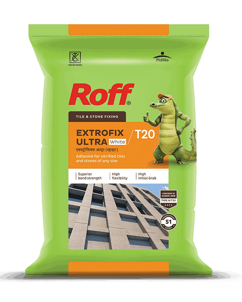 Roff Extrofix Ultra Flexible Tile & Stone Adhesive - White - 20 kg
