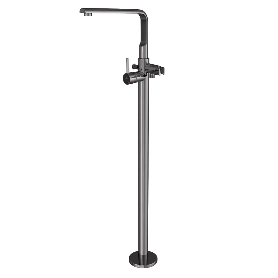 Jaquar Florentine Prime Floor Mounted Bath Mixer Exposed Parts - Black Chrome | FLP-BCH-5121KPM