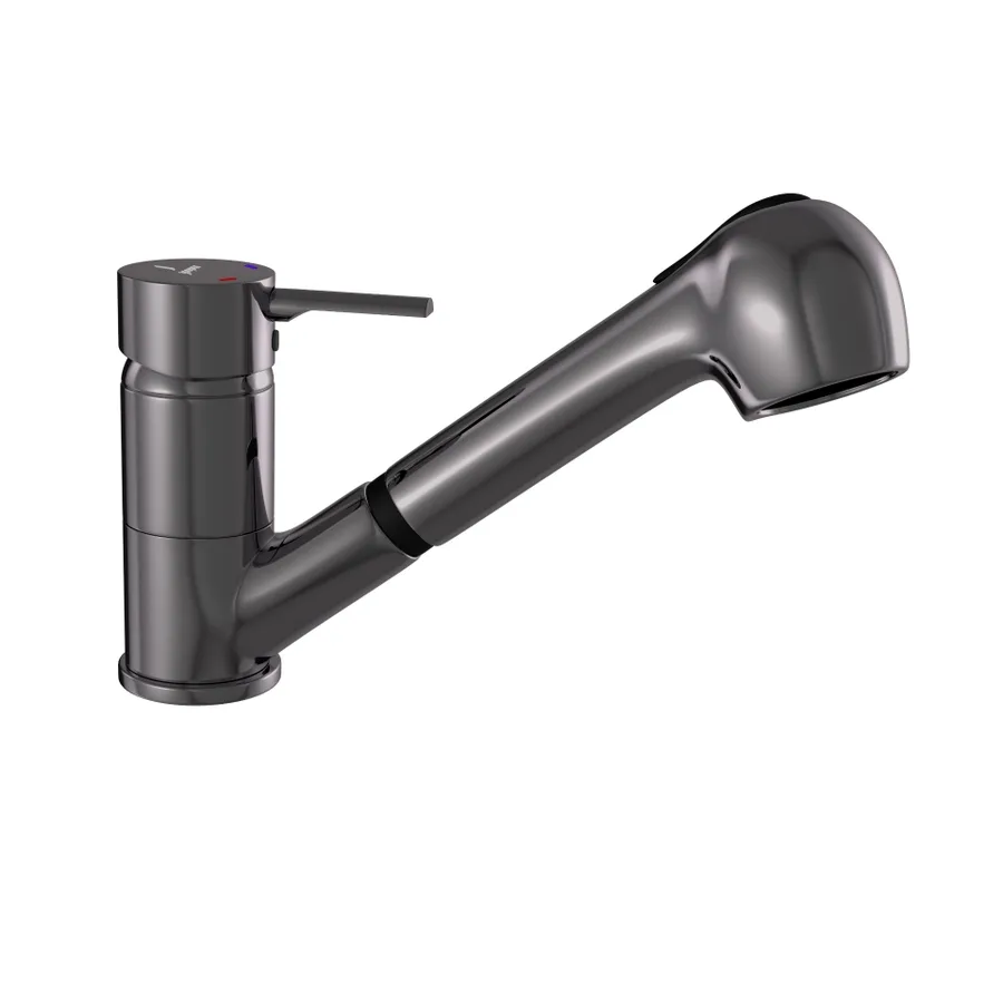 Jaquar Florentine Prime Single Lever Sink Mixer with Dual-Flow Pull-Out Shower - Black Chrome | FLP-BCH-5177BPM