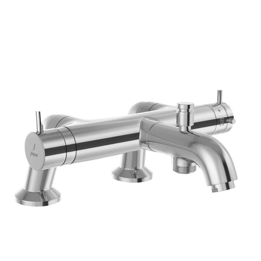 Jaquar Florentine Prime Tub Mounted Thermostatic Bath and Shower Mixer - Black Matt | FLP-BLM-5659PM