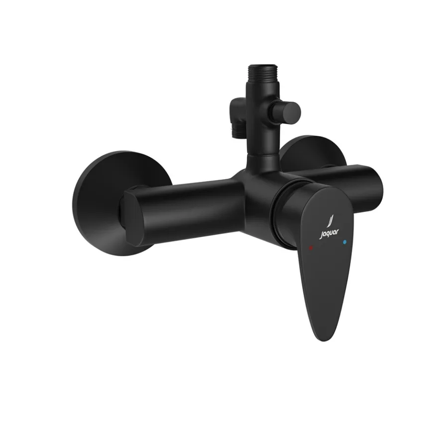 Jaquar Vignette Prime Single Lever Shower Mixer with Shower Pipe and Hand Shower Connections - Black Matt | VGP-BLM-81145