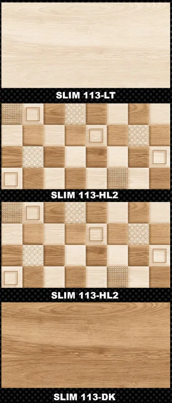 Sanvis SLIM 113-HL2 Golden Beige Glossy Bathroom Wall Tile 300x600 mm