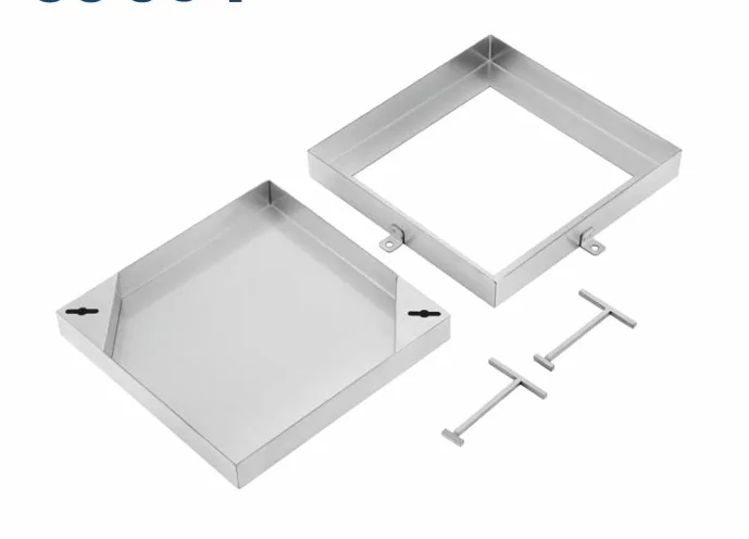 Tile Insert Manhole Cover SS 304 24x24 (600x600) 1.5 mm - Chrome