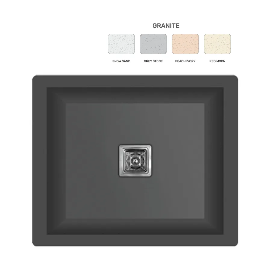 Polo Quartz Single Bowl 21"x18" Kitchen Sink - Granite