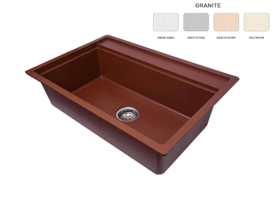 Polo Quartz Single Bowl 30"x20" Kitchen Sink - Granite