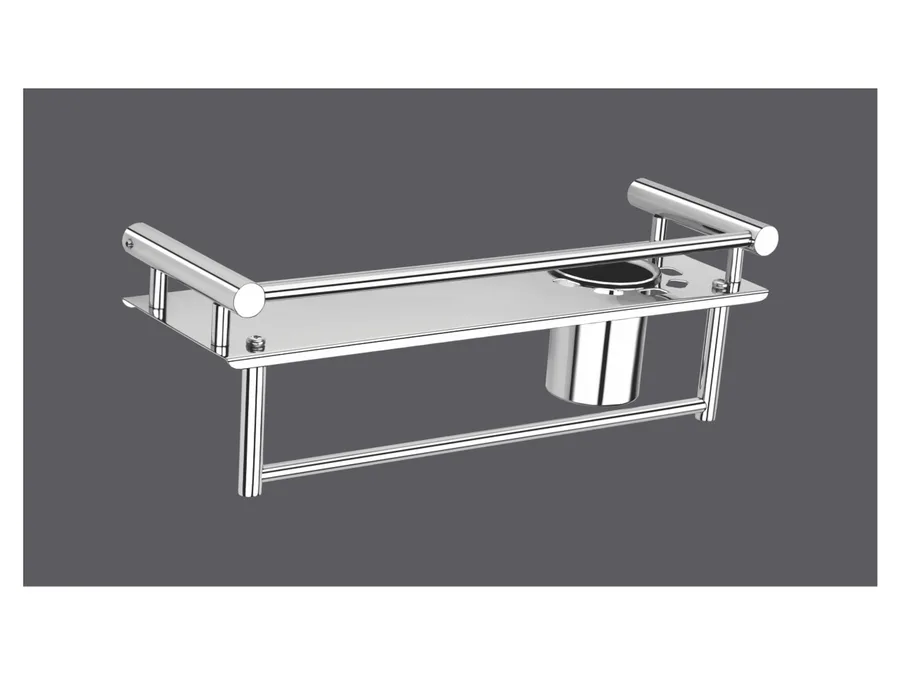 Sparrow Round 3-in-1 Bathroom Organizer - Chrome Plated, 5"X18"