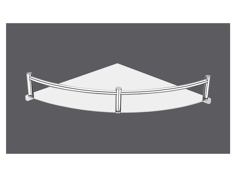 Sparrow Round Stainless Steel Corner - Chrome Plated, 12"X12"
