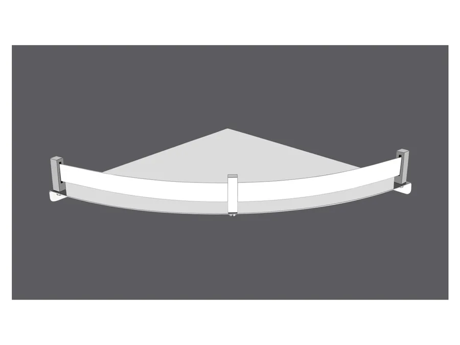 Sparrow Square Stainless Steel Corner - Chrome Plated, 9"X9"