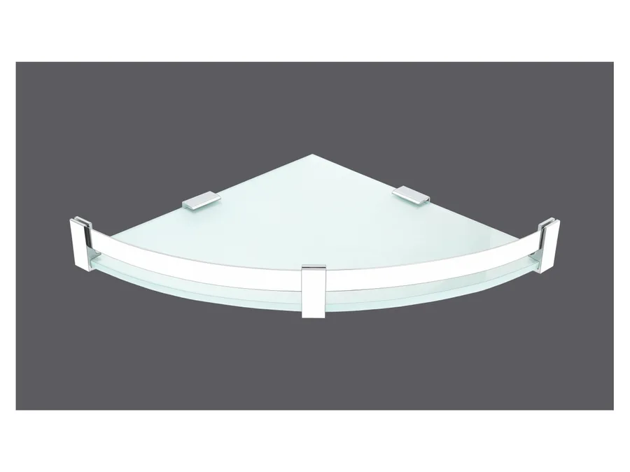 Sparrow 8 mm Glass Corner - Chrome Plated, 9"X9"