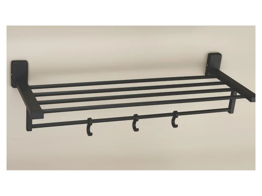 Sparrow Opal Towel Rack - Matt Black, 24"