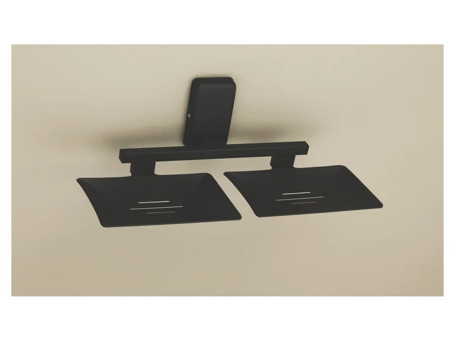 Sparrow Opal Double Soap Dish - Matt Black