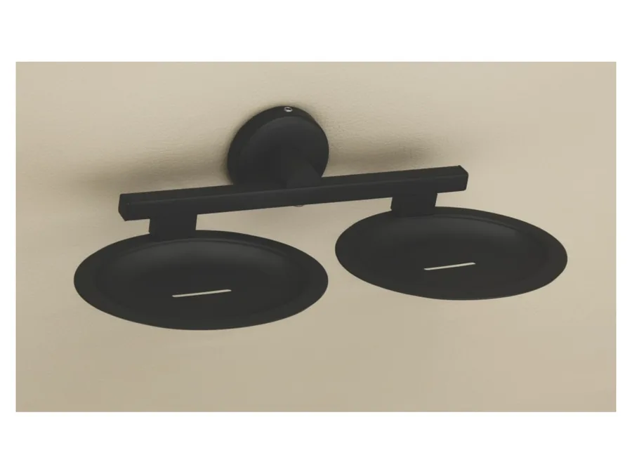 Sparrow Amber Double Soap Dish - Matt Black