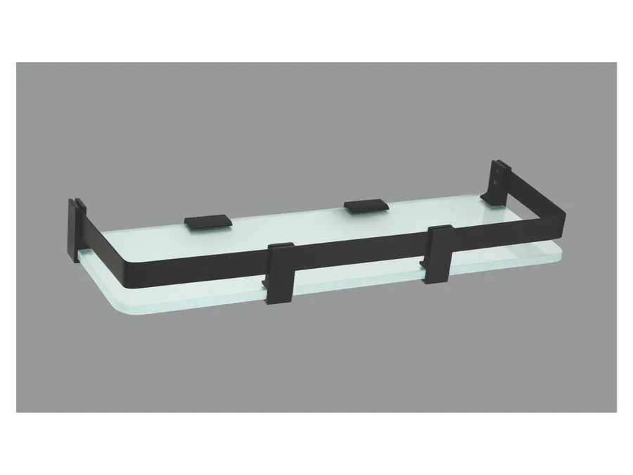 Sparrow 8 mm Glass Shelf - Matt Black, 5"X18"